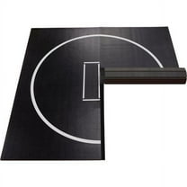 Dollamur 10’x10’x1.25” Wrestling Mat, Black, Home Workouts, Exercise, with Circles, FLEXI-Connect®
