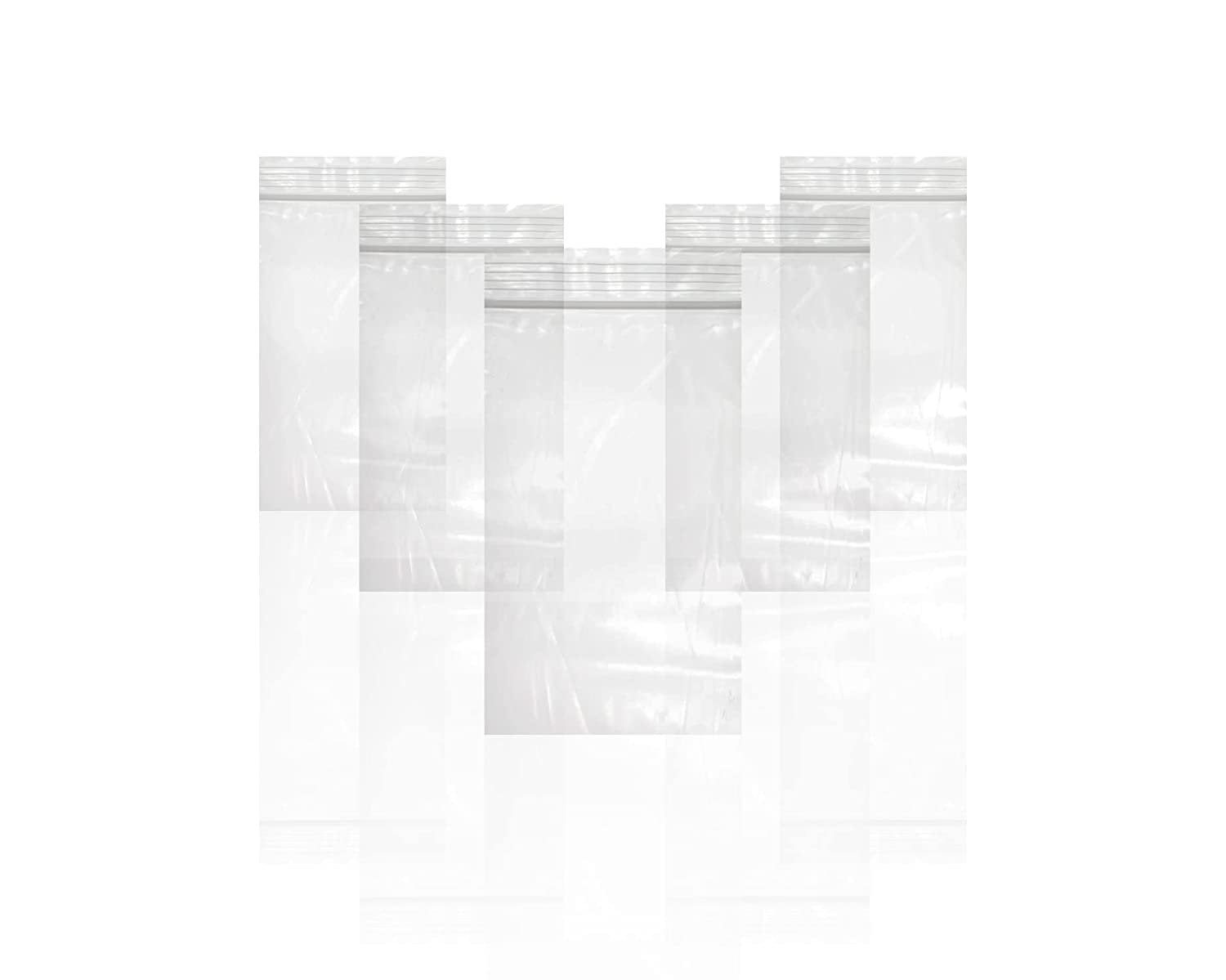 Zip Bags 3" x 5", Pack of 100 Clear Plastic Jewelry Bags with Zipper, 2