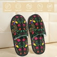 thumbnail image 2 of House Slippers for Women Men - Mexican Flower K Lightweight House Shoes Fuzzy Slippers, Soft Slip-On Cozy House Slippers for Woman Indoor Outdoor, 2 of 7