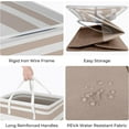 thumbnail image 3 of 2-Pack 75L Brown Freestanding Laundry Hamper - Waterproof Collapsible Tall Basket with Extended Handles for Dorm & Family, 3 of 4