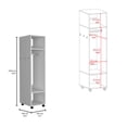 thumbnail image 3 of TUHOME Cluster 63-Inch Tall Open-Concept Wardrobe with Mirror, Three Storage Shelves,, 3 of 5