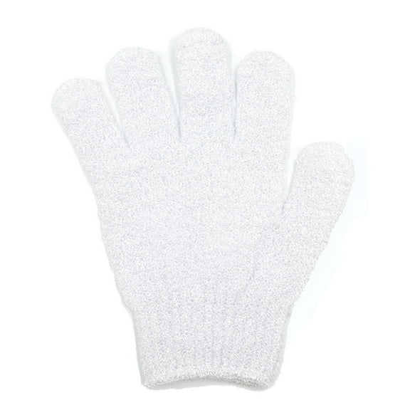 2 Pcs Shower Gloves, Exfoliating Gloves, Exfoliating Mitt, Exfoliating Body Scrub, Loofah Bath Gloves for Men, Women (White 2Pcs)