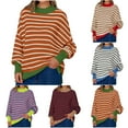 thumbnail image 1 of Hot6sl Women Round-Neck Striped Fall And Winter Long Sleeve Fashion Sweater Tops, 1 of 8