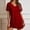 *Red, variant on ClodeEU Women's Solid Color V Neck Short Sleeve Beach Cover Up Dress,Casual Summer Swimwear Bikini Cover Up Dress Army Green,Women's Plus L