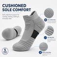 thumbnail image 2 of Men’s 5-Pack Cushioned Athletic Grey Crew Socks – Breathable, Moisture-Wicking, Anti-Odor & Durable Sport Socks for Running, Hiking, Training, 2 of 9