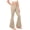 Beige, variant on Girls Flare Pants, Cotton High Waist Bell Bottoms Stretchy Kids Casual Dance Yoga Leggings Purple 15T