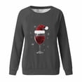 thumbnail image 4 of Busydd Christmas Sweatshirts for Women Trendy Wine Glass Print Womens Christmas Shirt Casual Comfy Long Sleeve Crewneck Sweatshirt S, 4 of 4