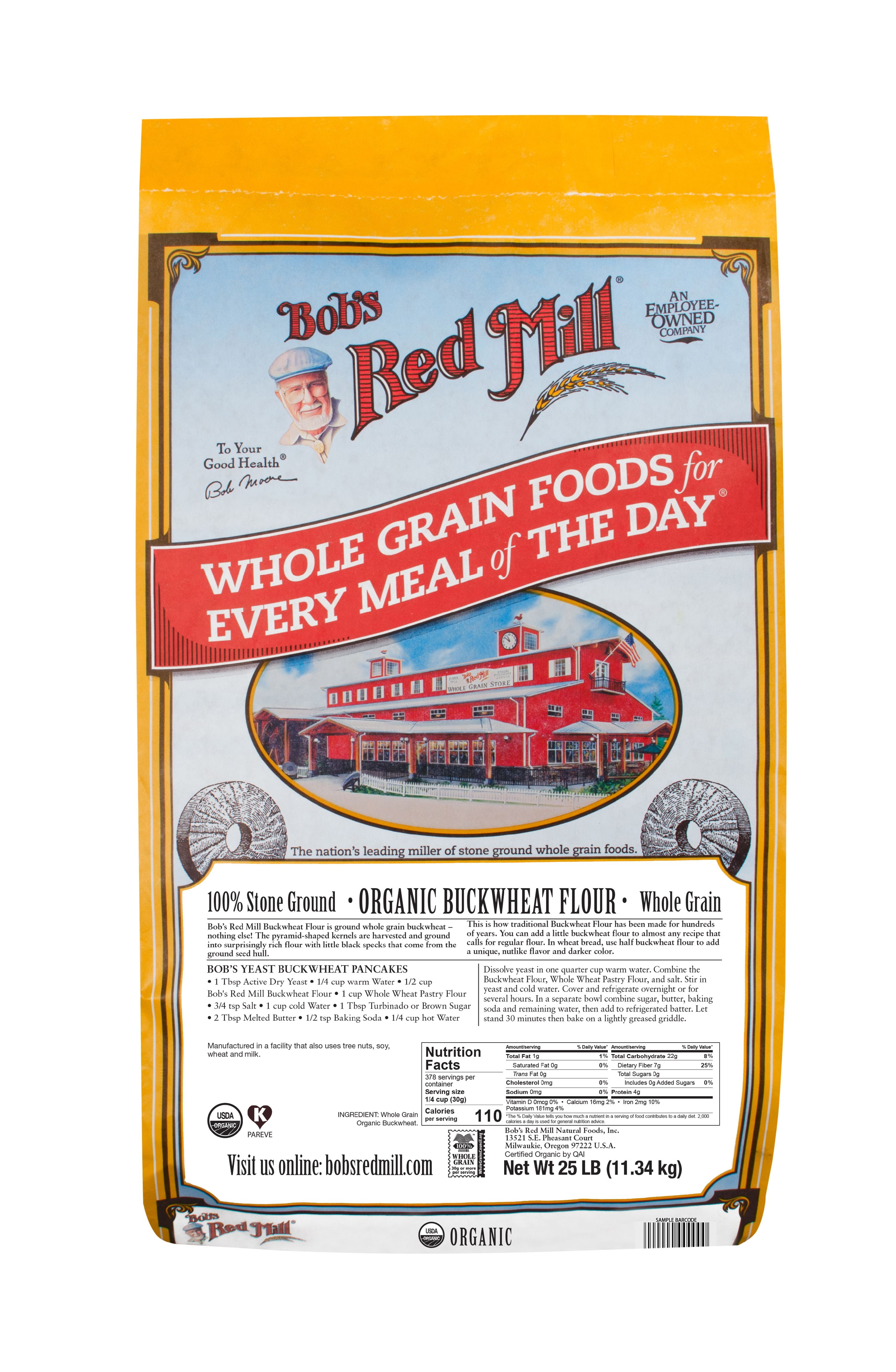 Bob's Red Mill Organic Buckwheat Flour 25 lb (1 count)