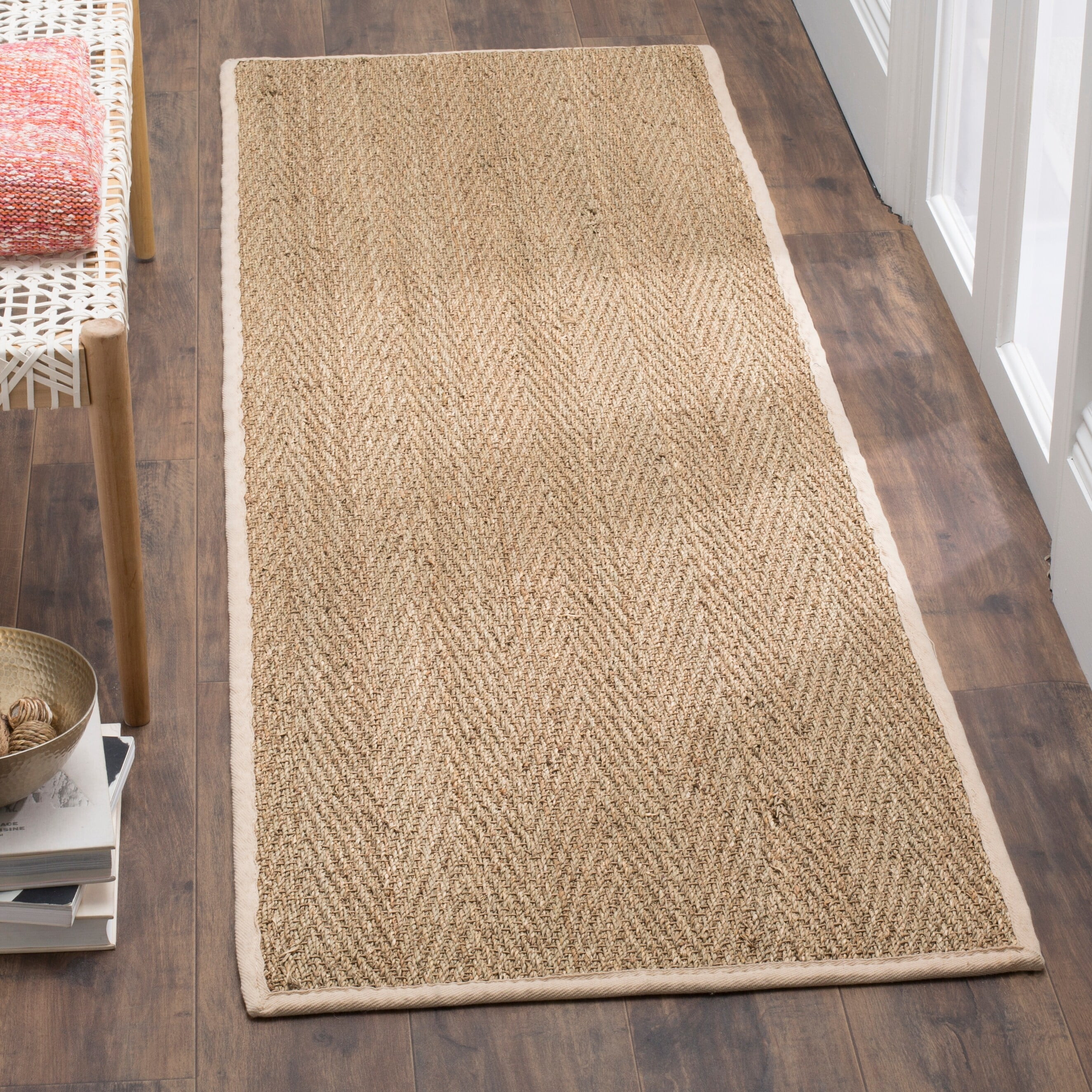 Safavieh Natural Fiber Oceana Herringbone Seagrass Rug Natural/Ivory 2