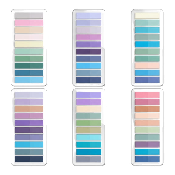 1200Pcs Sticky Tabs for Annotating Books,Morandi Book Tabs for Binders,Page Markers Clear Sticky Notes, Writable and Repositionable Book Flags Strip Index Tabs,Page Tabs
