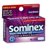 Sominex Nighttime Sleep-Aid Caplets, Maximum Strength, 16 ea