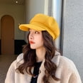 thumbnail image 4 of Cheers.US Beret Newsboy Hat Adjustable Women Cap Cabbie Beret Octagonal Cap Soft Woolen Beret for Women, 4 of 6