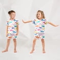 thumbnail image 5 of Shark Heart Pattern Summer Pajama Set Soft Cotton Short Sleeve Sleepwear 2PCS Pajama Sets Breathable Lounge Set Size 14Y, 5 of 7