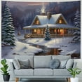 thumbnail image 4 of ONETECH Snow Cabin Stream Tapestry Home Decor Wall Hanging Dormitory Decoration 40x30inch, 4 of 6