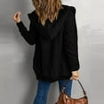 thumbnail image 3 of Women'S Hooded Cardigan Chunky Knit Sweater Fall Winter Style Thick Front Button-Down Coat with Pockets Black XXXL, 3 of 5