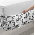 thumbnail image 2 of Sketch Bed Skirt, Monochrome Style Drawings of Bicycles Two-wheel Items for Fun Activities, Elastic Bedskirt Dust Ruffle Wrap Around for Bedding Decor, 4 Sizes, Charcoal Grey White, by Ambesonne, 2 of 2