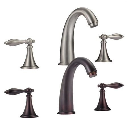 FREUER Sorgente Collection: Classic Widespread Bathroom Sink Faucet, Brushed (Best Widespread Bathroom Faucet)