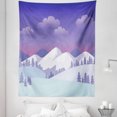 thumbnail image 1 of Snowy Mountains Tapestry, Christmas City Purplish Evening Sky Landscape View Artwork, Fabric Wall Hanging Decor for Bedroom Living Room Dorm, 5 Sizes, Lavender Blue and White, by Ambesonne, 1 of 1