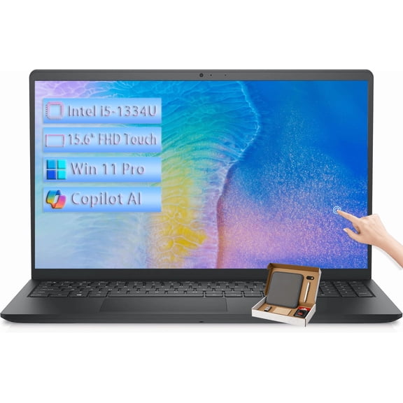 Dell Inspiron 15 Touchscreen Laptop - 15.6" FHD Display, Intel 10-Core i5-1334U (Up to 4.6GHz), 16GB RAM, 512GB SSD, Copilot AI, WiFi6, Windows 11 Pro