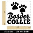 thumbnail image 2 of Border Collie Dog Paw Prints Fun Text Self-Inking Rubber Stamp Ink Stamper - Pink Ink - Small 1 Inch, 2 of 7
