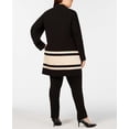 thumbnail image 4 of Alfani Women’s Plus Size Striped Jackets, Black, 1X, 4 of 11
