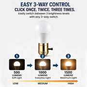 Great Value A21 LED 3-Way Light Bulb, Soft White, E26 Medium Base