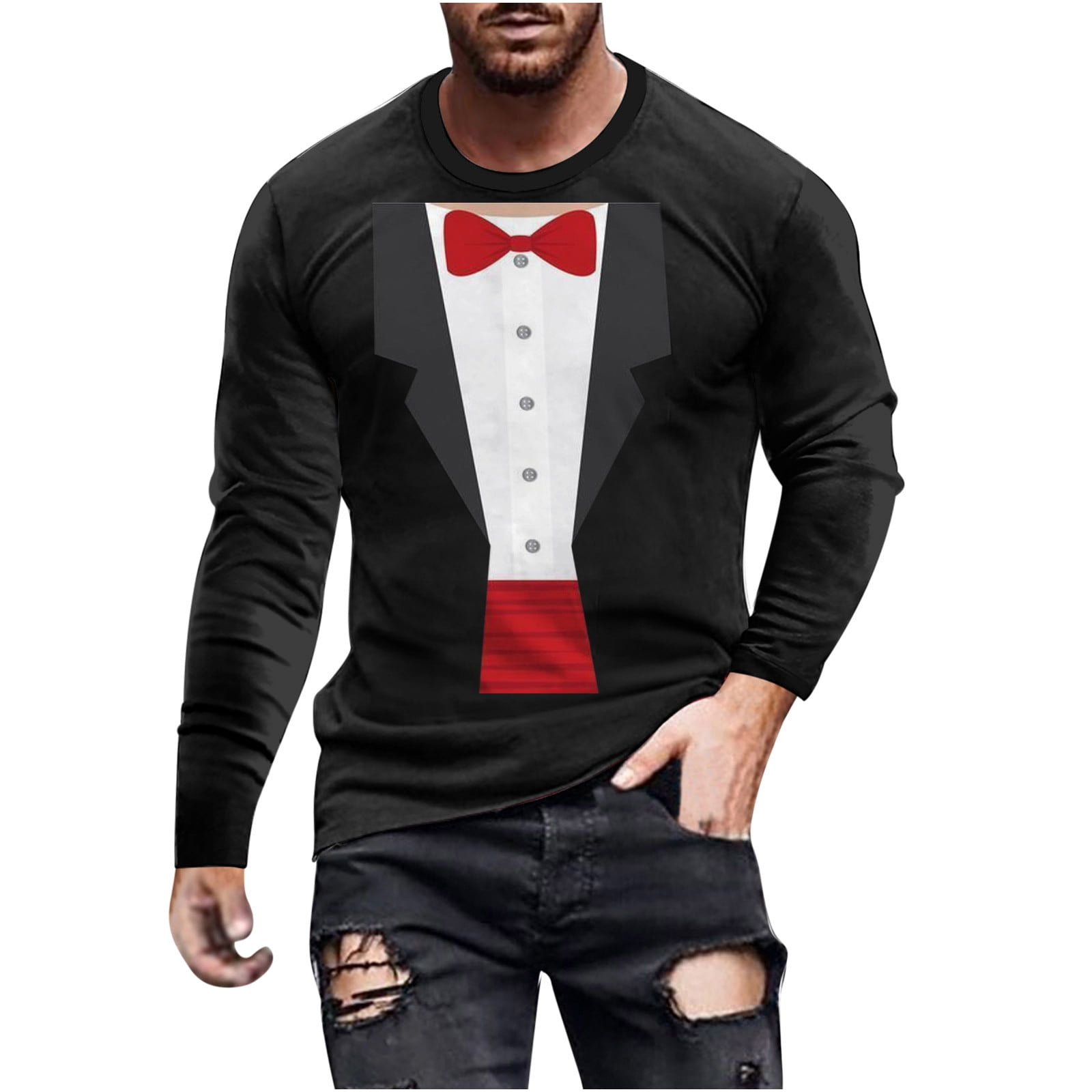 Nmnitkp Unisex Tuxedo Shirt | Classic Party Humor Vintage Tee