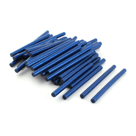 Unique Bargains 50Pcs 7mm Dia Blue Glitter Glue Adhesive Sticks 100mm for Electric Hot