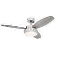 thumbnail image 5 of Westinghouse Lighting  Alloy 3-Blade Indoor Ceiling Fan with LED Light Fixture and Opal Frosted Glass 42 Inches - Brushed Nickel with Weathered Oak, 5 of 5