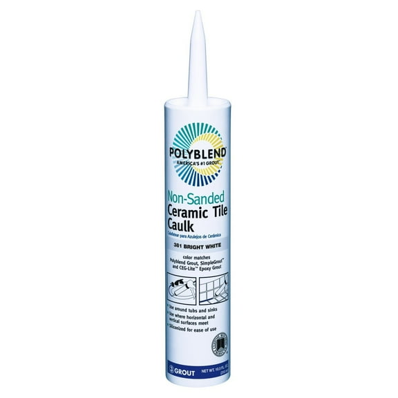 Custom Building Products Polyblend Non-Sanded Ceramic Tile Caulk - 10.5 oz, White