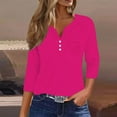 thumbnail image 2 of ZJXFGS Womens' Tops, Tees & Blouses Blouses for Women Casual Womens Workout Tops Blouses for Women Dressy Casual Womens 3/4 Sleeve Tops and Blouses Womens Blouses Dressy Pink 3XL, 2 of 5