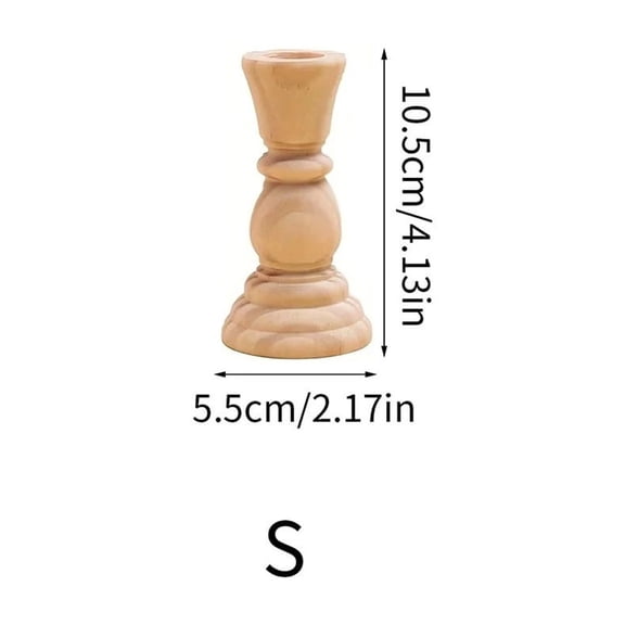 Wooden Candlesticks Unfinished Wood Candle Holder Pillar Taper Candle Stands for Wedding Party Birthday Home Table Decoration