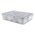 thumbnail image 2 of Cook With Color 8-Compartment Snackle Box, Charcuterie and Snack Container, Divided Serving Tray with Lids and Handle, Dishwasher Safe, White, 2 of 5
