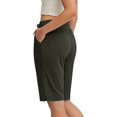 thumbnail image 6 of Only Moment Womens Shorts Polyester,Spandex,Cotton Hiking Cargo Bermuda Shorts Lightweight Knee Length Capris for Summer Travel Fishing Spandex Shorts Wowomen Dark Grey,XL, 6 of 8