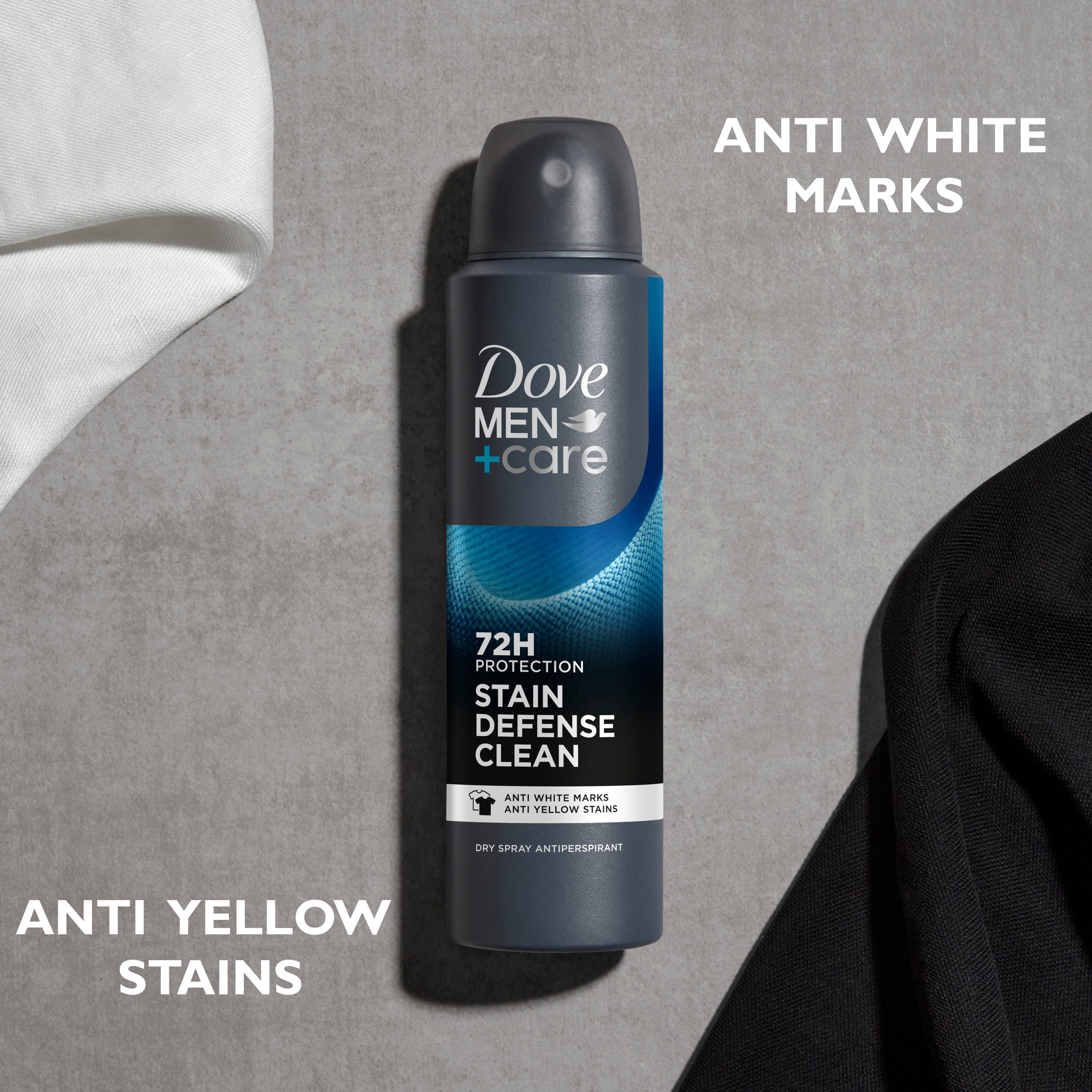Dove Men+Care Antiperspirant Deodorant Spray 72H Sweat And Odor Protection Stain Defense Clean Anti White Marks & Yellow Stains ,3.8 oz Twin Pack