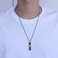 thumbnail image 4 of Collar con colgante de arcoíris unisex, lesbiana, LGBT, cadena, joyería de boda, regalo nuevo Color acero, 4 of 9