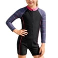 thumbnail image 4 of JAJAHO Kids One Piece Swimsuit For Boys Girls Long Sleeve Rash Guard Zip Front Water Sport Unisex Child 6-12Y Sun Protection Bathing Suit Comfortable Swimwear, 4 of 6