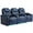Blue, variant on Weilianda Chic Recliner Chair Electricity Recliner Power Recliner Chair Top Grain Leather Movie Chair Gaming Sofa with Tray Table USB Charging Cup Holders,Row of 1 Black