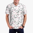 thumbnail image 3 of Balery Alpacas and Hearts Printed Men’s Short Sleeve Polo Shirt, Midweight Men's Shirt,Golf Polo shirts -Small, 3 of 9
