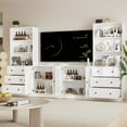 thumbnail image 4 of RichYa 4-Piece Entertainment Center with Bookshelves for TVs,TV Stand for TVs up to 60”,TV Stand Cabinets with 6 Drawers for Living Room,White, 4 of 9