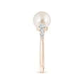 thumbnail image 4 of ANGARA South Sea Cultured Pearl Ring with Graduated Diamonds in 14K Rose Gold for Women | June Birthstone, Birthday, Anniversary, Jewelry Gift for Women | Pearl Ring, 4 of 10
