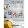 thumbnail image 4 of Eucalyptus Leaves Starfish Sheer Curtains 63 Inch Long 2 Panels, Shells Summer Ocean Vintage Light Filtering Rod Pocket Curtains, Sheer Voile Drapes for Living Room Bedroom, 52"x63", 4 of 8