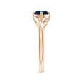 thumbnail image 3 of ANGARA Natural Round 1 ct Blue Sapphire Solitaire Bypass Engagement Ring in 14K Rose Gold for Women (Size-6mm) | September Birthstone, Anniversary, Jewelry Gift for Women | Natural Blue Sapphire Ring, 3 of 9