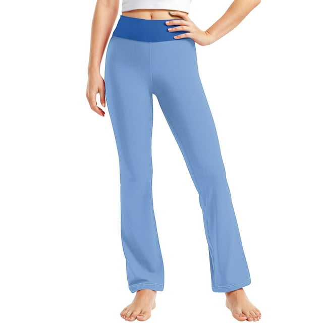 Odeerbi 2-13 Años Niñas Pierna Ancha Pantalones Yoga Entrenamiento Danza Deportes Pantalones Elasticidad Lindo Alto Cintura Pantalones de Pierna Recta