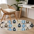 thumbnail image 4 of Nautical Paddle Round Rugs for Living Room 4ft Vintage Paddle Brown Wooden Broad Non Slip Circle Rug Washable Low-Profile Indoor Carpet for Bedroom, Dining Room, Bathroom, 4 of 9