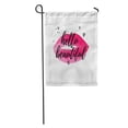 thumbnail image 1 of JSDART Beauty Hello Beautiful Hand Lettering on Pink Watercolor Lips Garden Flag Decorative Flag House Banner 28x40 inch, 1 of 2