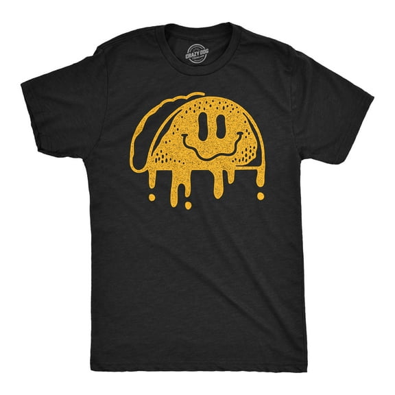 Mens Dripping Taco Smile Funny T Shirts Mexican Food Graphic Tee for Men Graphic Tees
