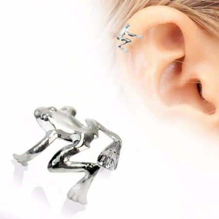 Tree Frog Fake Cartilage Ear Cuff Stainless Steel (Best Place To Get Ear Cartilage Pierced)