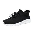thumbnail image 3 of Willtoo Women’s Knit Sock Sneakers, Quick Lace Toggle Closure Slip‑On Walking Shoes, Breathable Mesh Lightweight Athletic Shoes, Non‑Slip Casual Running Shoes, 3 of 6