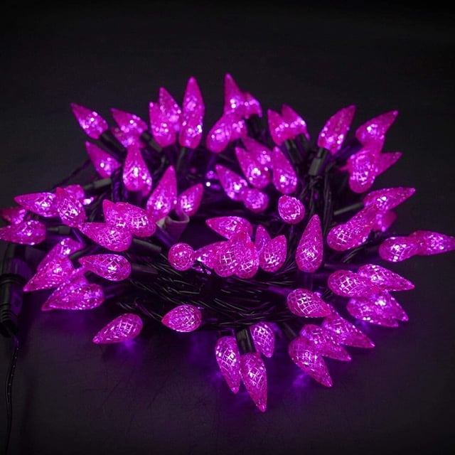Guirnalda de luces Twinkle Star C6 100 bombillas LED morado 33 pies